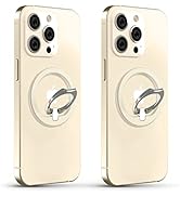 [2 Pack] PROfezzion Metal Ring Holder for Mag Safe, Magnetic Phone Grip Stand with Double-Sided M...