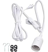 JACKYLED Extension Hanging Lantern Cord Cable UL 12Ft E26 E27 Socket On/Off Switch Plug in Pendan...