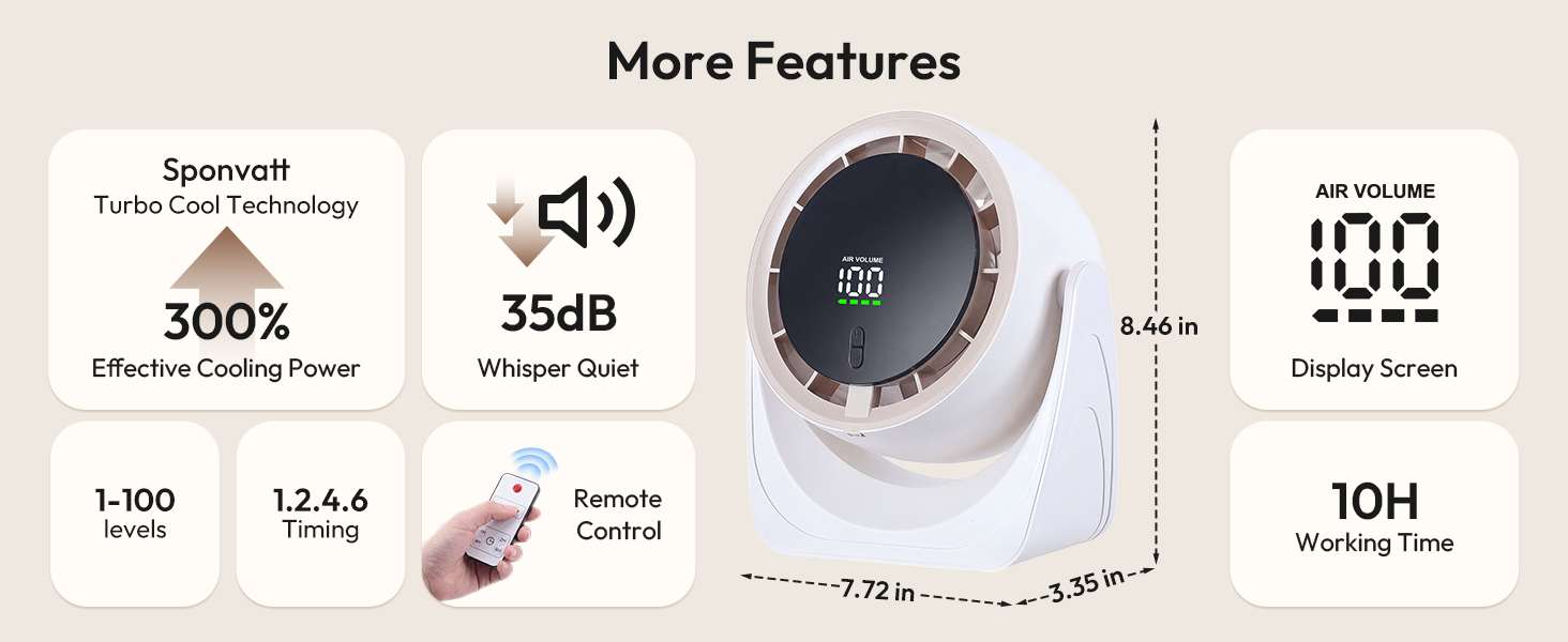 adjustable small fan for desk, 3 speed portable fan, versatile air circulator.