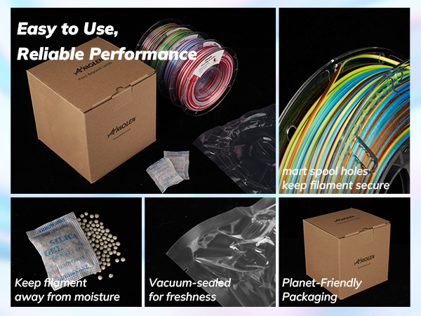 Silk PLA 3D Printer Filament, Shiny Multicolor Rainbow PLA Filament 1.75mm, Fast Color Change PLA