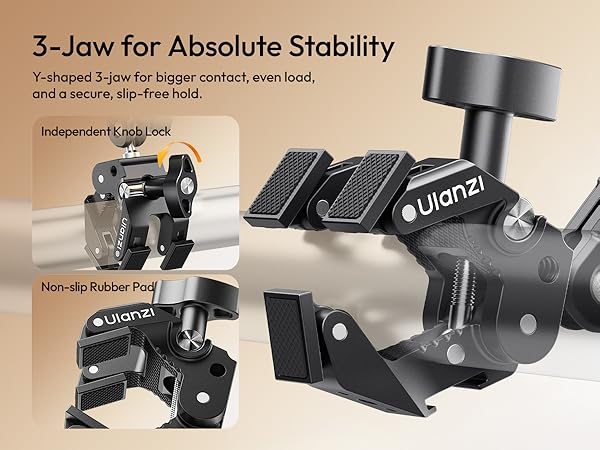 ULANZI Super Clamp Camera Clamp Mount with 2 Section Kit