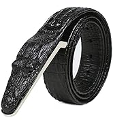 LX-SUNCX Men's Belt,Alligator Belt Cowhide Crocodile Print Belt Buckle - with Gift Box