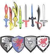 PowerTRC Foam Sword and Shield 12 Piece Playset | Ninja, Warrior, Viking Role Play Accessories fo...