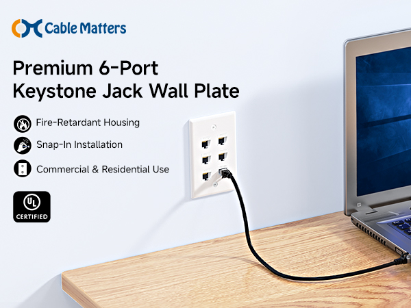 Low Profile 2-Port Keystone Jack Wall Plate