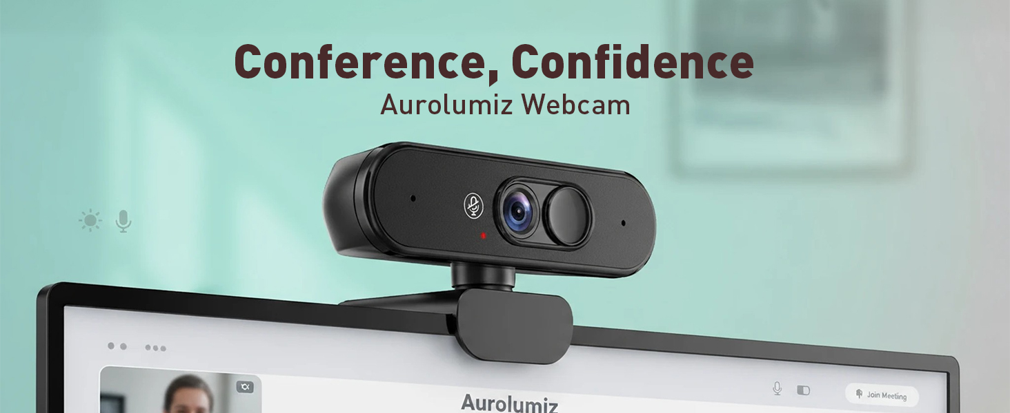 Text reads 'Conference, Confidence'. Abstract marketing or presentation slide with mint green geometric background design showing diagonal shapes and gradients.
