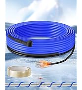 WILAWELS 30Ft Water Pipe Heating Cable, 5W Constant Power Self-Regulating Heating Cable, 5W/FT, I...