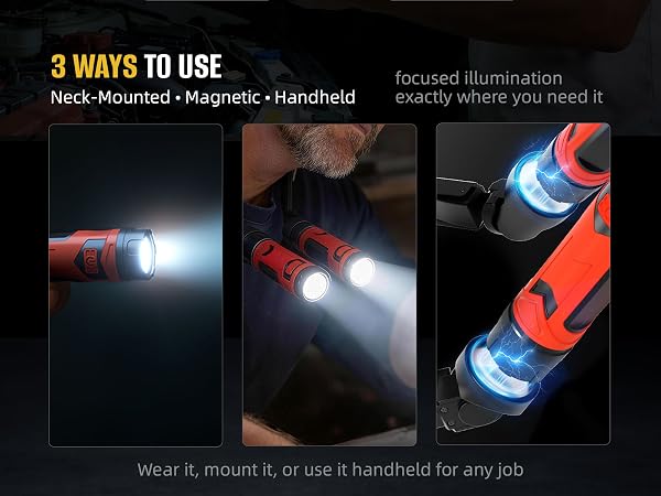 Detachable Magnetic Neck Flashlight