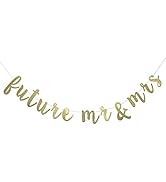 Future Mr &amp; Mrs Banner for Engagement Bridal Shower Bride and Groom Party Decorations Pre-Strung ...