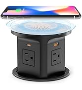 Kungfuking Pop Up Outlet for Countertop Kitchen, 65W USB C Wireless Counter Top Electrical Power ...