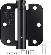 2 Pack | Self Closing Door Hinges 3.5”×3.5”, HBL' Automatic Door Closer Hinges with 5/8" Radius C...