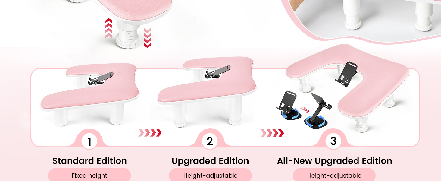 Pink Manicure Arm Rest for Nails Tech