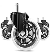 Office Chair Wheels, Set of 5, 11x22mm Stem Size That Fits 98% Chairs, Rubber Rollerblade Casters...
