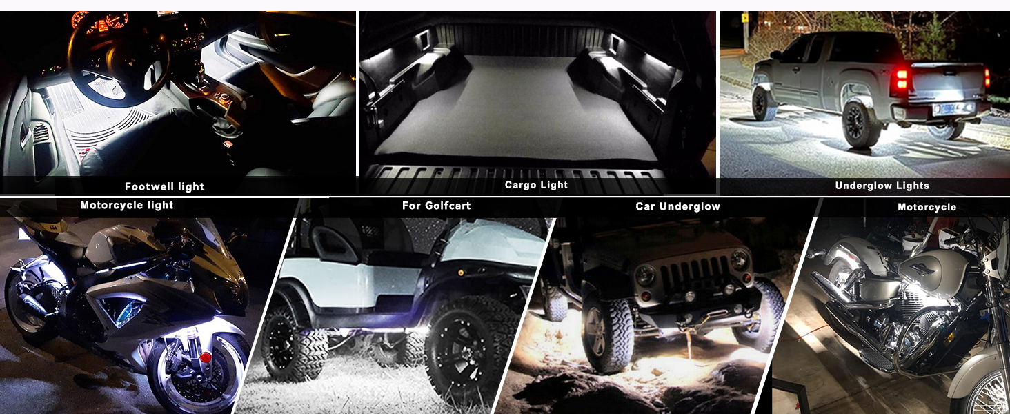 Car Led Strip Lights 32CM Waterproof Led Light Strips for Cars Motorcycles 