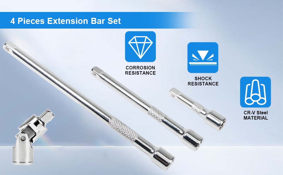 1/4 Inch Drive Extension Bar Set