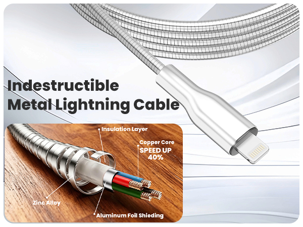 metal braided lightning cable
