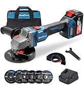 Dong Cheng Cordless Angle Grinder 20V 4-1/2 inch, 9000RPM with Variable Speed, Slide Switch, DSC ...