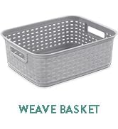 Sterilite 12726A06 Short Weave Basket, Cement, 6-Pack
