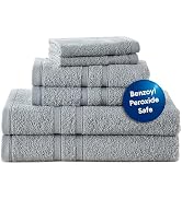 CLOROX Bleach Friendly Towel Set, Quick Dry 100% Cotton Highly Absorbent Lightweight, 2 Bath, 2 H...