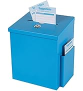 xydled Wall Mounted Suggestion Box,Ballot Box,Donation Mailbox with 50 Suggestion Cards,Metal Sug...