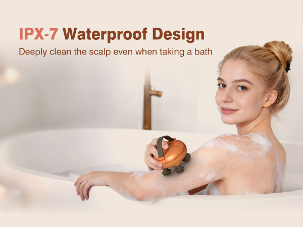 cotsoco Electric Cordless Head Scalp Massager for Stress Relax, Deep Clean and Hair Growth, Gift