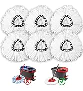 Jikefa 6 Pack Mop Heads Replacements, Compatible with O Cedar Easywring 1-Tank System Easy Wrin S...