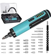 Electric Screwdriver Kiprim 4V Rechargeable Adjustable Torque Cordless Screwdriver Gun with 33 Ma...