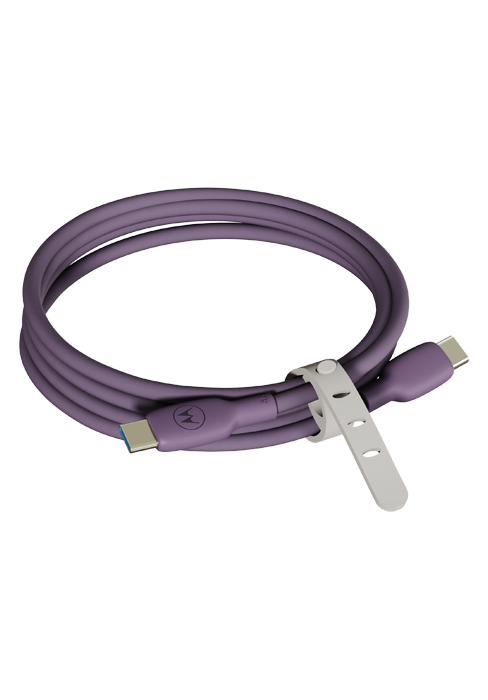 motorola turbopower 5A silicone cable purple