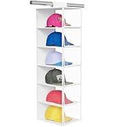 KEEGH Hat Rack with Dust Cover All-round Protect 6 Shelf Hat Storage Hat Organizer for Baseball C...