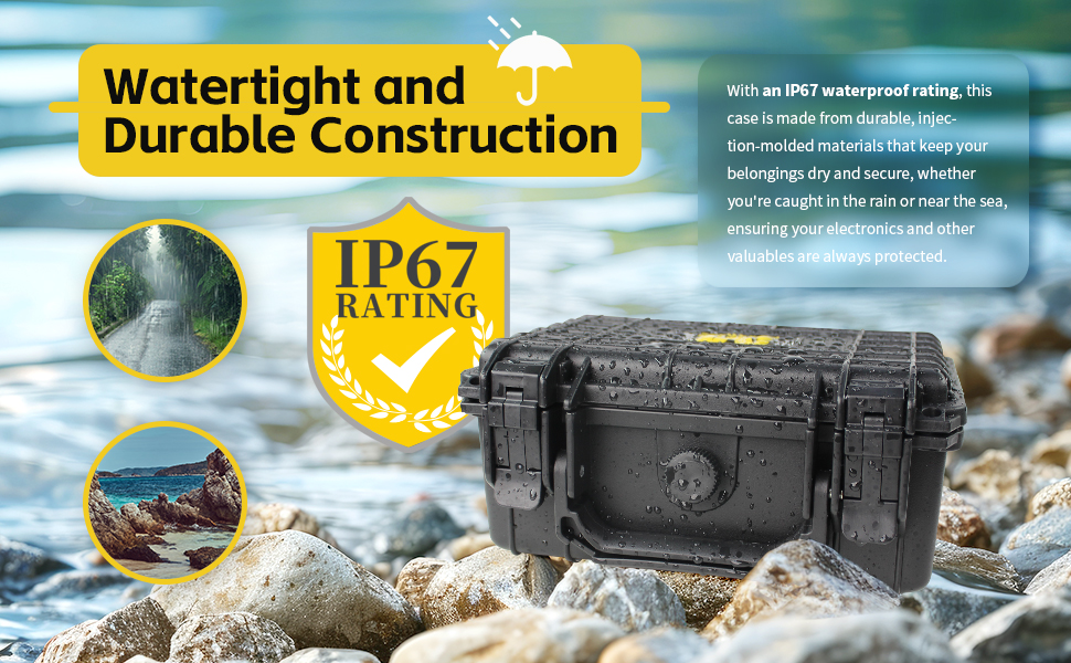 protective waterproof ip67 hard case customizable foam interior pressure valve cameras valuables