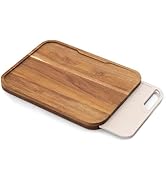 KitchenEdge Premium Acacia Cutting Board with Nesting Rice Fiber Chopping Board for Cooking Prep,...
