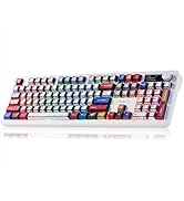 AULA F106 PRO Wireless Mechanical Keyboard,Full Size Gaming Keyboard with Hot Swappable Knob &amp; Sc...