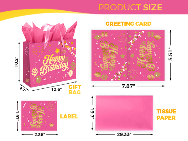 Pink Birthday Gift Bag