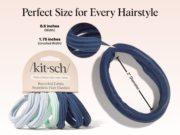 Hair Ties No Damage - Strong, Stretchy Hair Bands Soft Nylon Ponytail Holders Snag-Free Rubber Bands