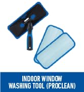 Unger ProClean Indoor Window Cleaning Kit, Washing Tool with Swivel Head for Tight Corners and Ed...