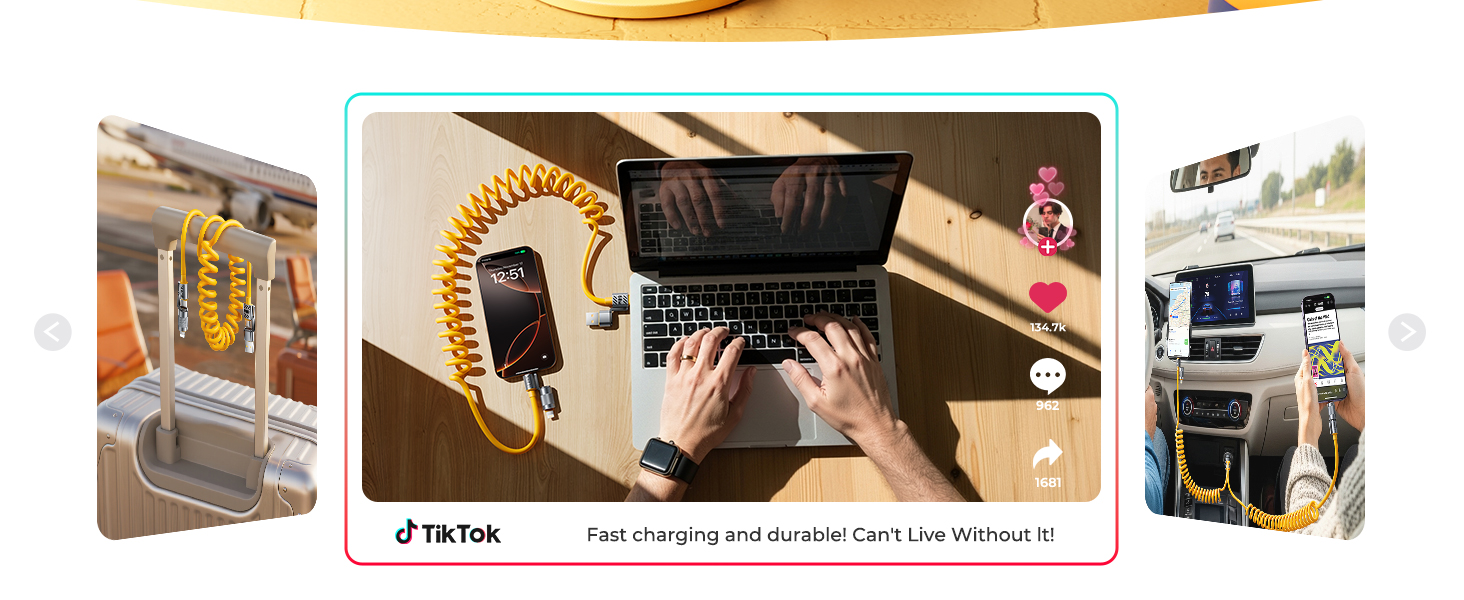 jixivor 4 in 1 usb c cable 60W compatiblle with Lightning cable multi cords