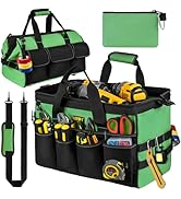 Tool Bag,16-Inch Heavy Duty Tool Bags for Men,27 Pockets Tool Box Organizer Storage,Wide Mouth To...