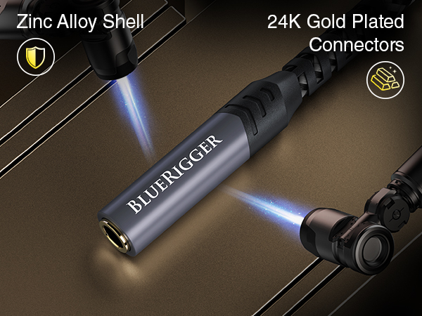 BlueRigger 24k gold plated connectors with Zinc Alloy shell unbreakable metal housing slim design