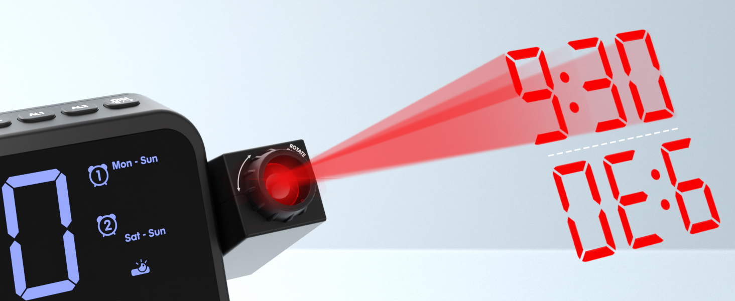 alarm clock with projection on ceiling