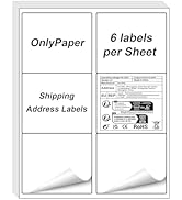 OnlyPaper 30 Sheets 6 up Labels, 3-1/3" x 4" Shipping Address Labels for Laser &amp; Inkjet Printer,S...