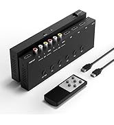 5 in to 1 Out RCA/HDMI Switcher,3 Way HDMI 2.0 to HDMI Switcher + 2 RCA to HDMI Converter,4:3/16:...