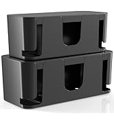 Delamu 2 Pack Cable Management Box, Stylish Cord Organizer for Desk, Pet &amp; Child-Proof ABS Cords ...