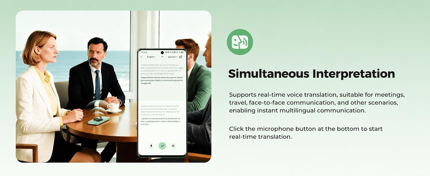 AI Translator Device, Smart Wearable Translator for 165 Languages Real-Time Two-Way Translatio