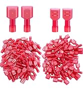 Twidec/100PCS Nylon Spade Connectors Kit 22-18 Gauge Quick Disconnect Fully Insulated Male and Fe...
