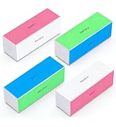 4 Way Nail Buffer Block,4pcs Nail Shine Buffers Blocks Files for Natural and Acrylic Nails Smooth...