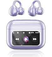 Clip On Ear Headphones, Open Ear Earbuds Wireless Bluetooth 5.4, Clip On Earbuds with LCD Touchsc...