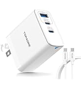 TOPADRE 45W USB C Charger Block, 3 Ports Wall Charger Foldable Compact Type C Fast Charging for i...