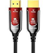 DGHUMEN 50Ft Plenum Rated HDMI Cable(CMP), 8K 48Gbps Fiber Optic Ultra High Speed Long HDMI 2.1 C...