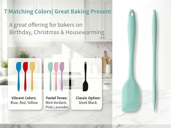 Headaze silicone baking spatula available in 7 matching colors, ideal kitchen baking gift