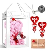 CODE FLORIST Rose Bear Valentine's Day Flower Bear Gifts,Rose Teddy Bear with Box,Cute Romantic A...