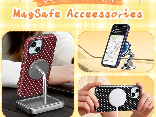 polka phone case magnetic case shockproof phone cover durable